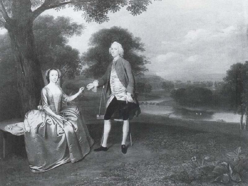 Arthur Devis Gentleman and Lady in a Landscape